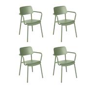 Set de 4 chaises de jardin avec accoudoirs Studie WxHxD 57x81x53cm