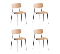Set de 4 chaises empilables J182 Holmen black powder coated steel base