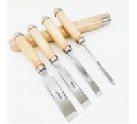 Set de 4 Ciseaux à Bois Professionnels - Ciseaux de Menuiserie avec Manche en Bois Tailles 6/12/18/24mm.