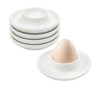 Set de 4 Coquetiers en Porcelaine avec Soucoupe, Coquetiers Stables pour Œufs Durs, Compatibles Lave-Vaisselle, Élégants Accessoires de Table pour Petit-Déjeuner et Brunch