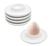 Set de 4 Coquetiers en Porcelaine avec Soucoupe, Support Stable pour Œufs Durs, Passe au Lave-Vaisselle, Accessoires Élégants pour Petit-Déjeuner et Brunch