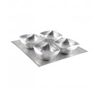 Set de 4 coupelles sur plateau en aluminium