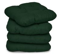 Beautissu Set de 4 Coussins de Chaise d'extérieur et d'intérieur Souple | 40x40cm vert foncé en mousse de 8cm pour les chaises de jardin Coussin rembourrage galette Lisa