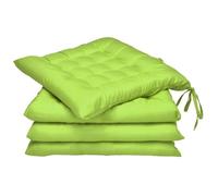 Beautissu Coussin Chaise Jardin Lea - Lot de 4 - Coussin Exterieur Confortable et épais - Idéal pour intérieur et extérieur - 40x40x5 cm - Vert Pomme
