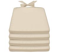 Beautissu Lot de 4 Galette de Chaise déhoussable pour intérieur Coussin | 45x40x5cm Beige d'assise Confortable pour jardin rotin Outdoor Set extérieur Pia