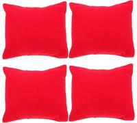 set de 4 coussins pour montres, coussin pour montre, support pour montre, support pour montre avec revêtement en velours en [rouge], support pour montre ou bracelet, présentoir pour montre, coussin po