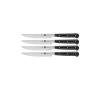ZWILLING Set de 4 Couteaux à Steak Dentelés, Lames: 12 cm, Acier Inoxydable, Manche Noir, série Steaksets