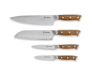 Set de 4 couteaux bois d'acacia et lame inox Mathon