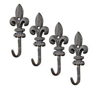 Set de 4 crochets muraux Lilie - Garde-robe murale - Crochets en fonte antique style Shabby Chic vintage