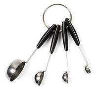 Set de 4 cuillères mesure en acier inoxydable et manches en caoutchouc - - ALTOBUY Gris