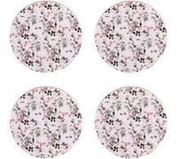 Set de 4 dessous de verre Champêtre 10 cm - - Décoré - Bois