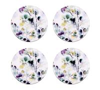 Set de 4 dessous de verre Garden 10 cm - - Décoré - Bois