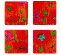 Set de 4 dessous de verre - Sous verre Coquelicots - Pylones Coquelicots G