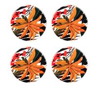 Set de 4 dessous de verre Taiana 10 cm - Table Passion - Décoré - Bois Bois