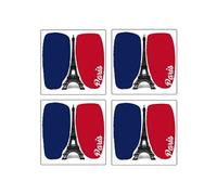 Set De 4 Dessous De Verres Carres Paris By Cbk Multicolore