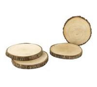 AltoBuy Set de 4 Dessous de Verres en rondin de Bois (Ø11,5cm)
