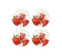 Set de 4 dessous de verres fraises Cbkreation