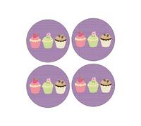 Set De 4 Dessous De Verres Ronds 3 Cupcakes By Cbk Multicolore