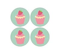 Set De 4 Dessous De Verres Ronds Cupcakes By Cbk Multicolore