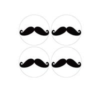 Set De 4 Dessous De Verres Ronds Moustache Noire By Cbk Multicolore