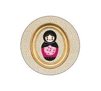 Set De 4 Dessous De Verres Ronds Poupee Russe Pois By Cbk Multicolore