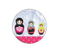 Set De 4 Dessous De Verres Ronds Poupees Russes By Cbk Multicolore