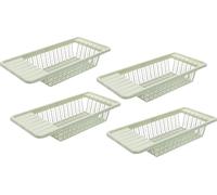 set de 4 égouttoirs en plastique - égouttoir de cuisine - 4 égouttoirs pour évier de cuisine - grille d'égouttage passoire - égouttoir en couleur vert clair