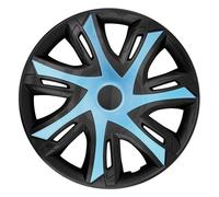 Set de 4 enjoliveurs de roue NRM N-Power pour jantes en acier, bicolores Azur / noir, 16""