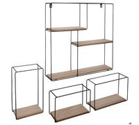 Atmosphera - Set de 4 étagères murales - métal et bois