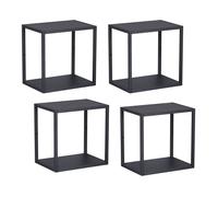 Set de 4 étagères murales Nostened acier 28 x 28 x 20 cm noir