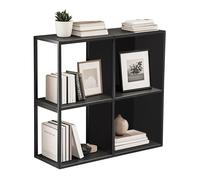 Set de 4 étagères murales Nostened avec fond et panneaux latéraux acier 28 x 28 x 20 cm noir