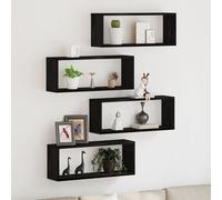 Set de 4 étagères murales vidaXL - Chêne noir - 60x15x23 cm - Fabriqué en bois reconstitué