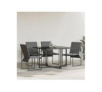 Chaises De Jardin Vidaxl Avec Coussins 4 Pcs Noires En Textilène