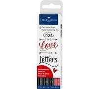 Faber-Castell 267115 - Stylo à encre Pitt Artist Pen Lettering, Etui de 4 Love