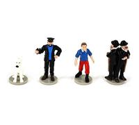 Set de 4 figurines de collection Tintin, Milou, Haddock et les Duponts