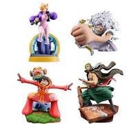 Set de 4 figurines en PVC Megahouse One Piece Petitrama Logbox Re Birth Egghead 9 cm Multicolore E