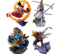 Set de 4 figurines en PVC Megahouse One Piece Petitrama Logbox Re Birth Wano Kuni Vol.1 9 cm E
