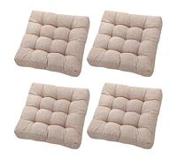 Set de 4 Galettes de Chaise,Coussin de Chaise en Lin,45x45 cm,Tissu de Lin Respirant,pour Bureau,Salle à Manger,Maison