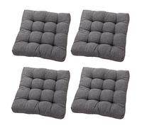 Set de 4 Galettes de Chaise,Coussin de Chaise en Lin,53x53 cm,Tissu de Lin Respirant,pour Bureau,Salle à Manger,Maison