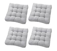 Set de 4 Galettes de Chaise,Coussin de Chaise en Lin,53x53 cm,Tissu de Lin Respirant,pour Bureau,Salle à Manger,Maison