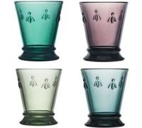 Coffret de 4 verres couleurs, abeille