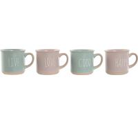 Set de 4 gobelets home gobelets esprit bleu rose gres 355 ml 9,7 x 7 x 9,2 cm