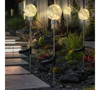 Set de 4 lampes solaires à LED pour le jardin et la décoration extérieure.