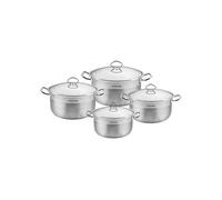 Set de 4 Marmites en Inox 30-32-36-40cm avec Couvercles Argent