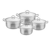 Set de 4 Marmites en Inox 30-32-36-40cm avec Couvercles Signature Argent Argent