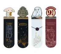 Grupo Erik Lot de 4 marque-pages Harry Potter | Poudlard, Dobby, Hedwig, plate-forme 9 3/4 | Cadeaux Harry Potter de moins de 6,8 kg, cadeaux de livre pour les amateurs de livres