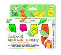 Set De 4 Marquers Mini Fluo - Animaux Multicolor TU