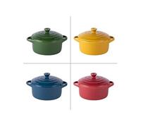 Set de 4 mini cocottes old 9 cm en grès - - Multicolore - Grès
