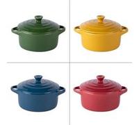 Set de 4 mini cocottes old 9 cm en grès - Table Passion - Multicolore - Grès Multicolore G