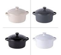 Set de 4 mini cocottes zen 9 cm en grès - Table Passion - Multicolore - Grès Multicolore G